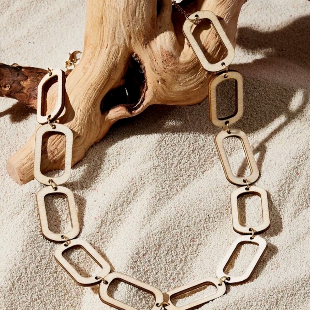 Wooden Link Chain Necklace